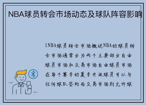 NBA球员转会市场动态及球队阵容影响