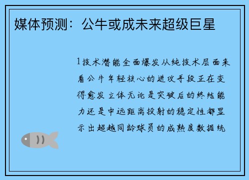 媒体预测：公牛或成未来超级巨星